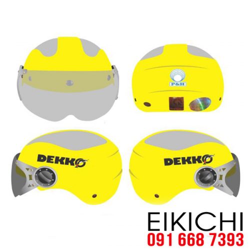 Mẫu nón bảo hiểm quảng cáo Dekko làm quà tặng ở TPHCM xưởng sản xuất EiKiChi