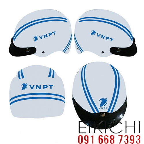 Mẫu nón bảo hiểm quảng cáo VNPT làm quà tặng ở TPHCM xưởng sản xuất Eikichi